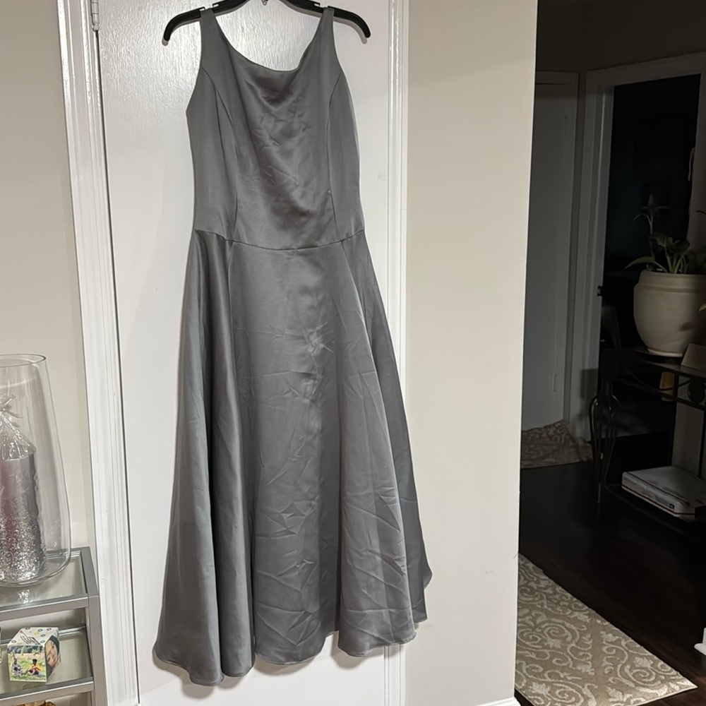 Gray size 12 gown fully lined. With bottom and back zipper.